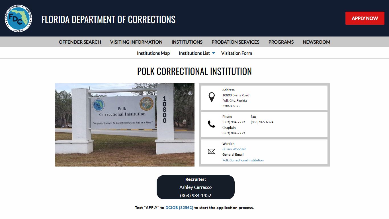 Polk Correctional Institution -- Florida Department of Corrections
